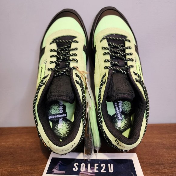 Reebok x Pleasures Classic Leather Trail Neon Mint Men's 9.5 NWOB H06244 - Picture 5 of 12